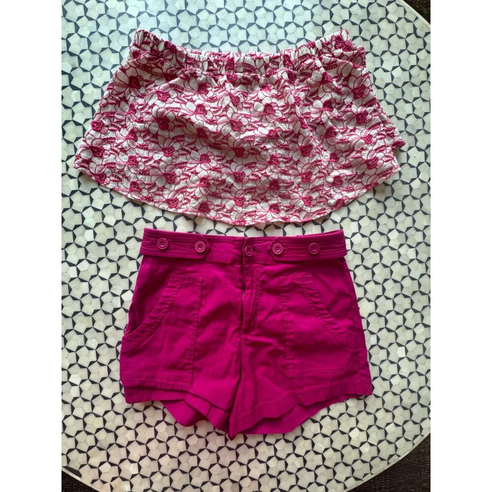 Maeve By Anthropologie Womens Pink Button-Detail Shorts Size 8